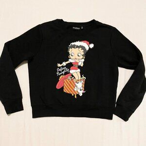 Betty Boop Christmas Fleece Sweater Womens Size Medium